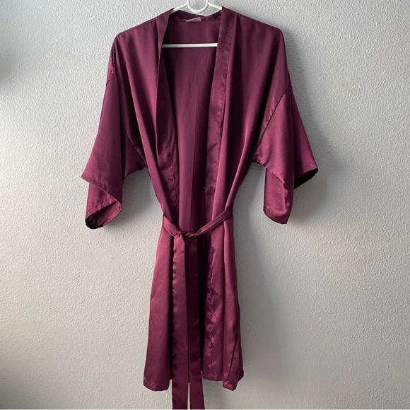 Women’s purple silk Robe with string Size M - Picture 2 of 11